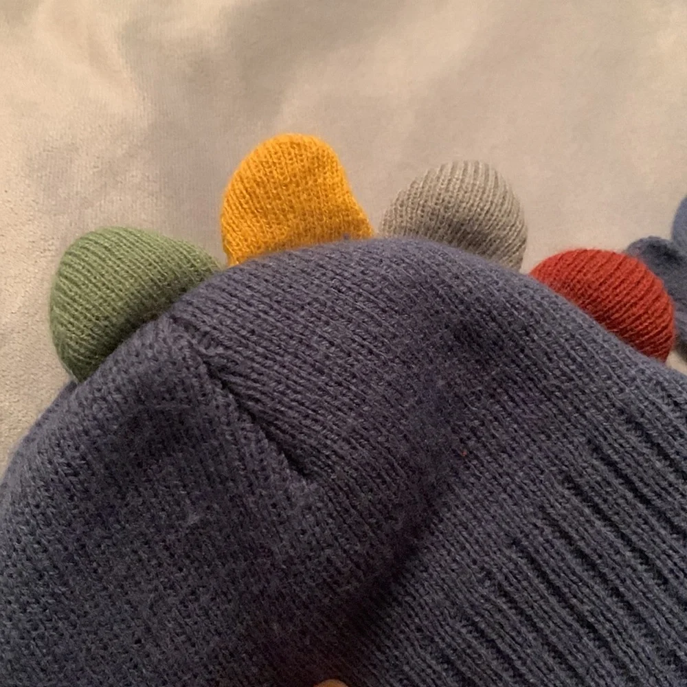 Capelli Marled Toddler Dinosaur Trapper Hat w/ Mittens- Blue 12-24